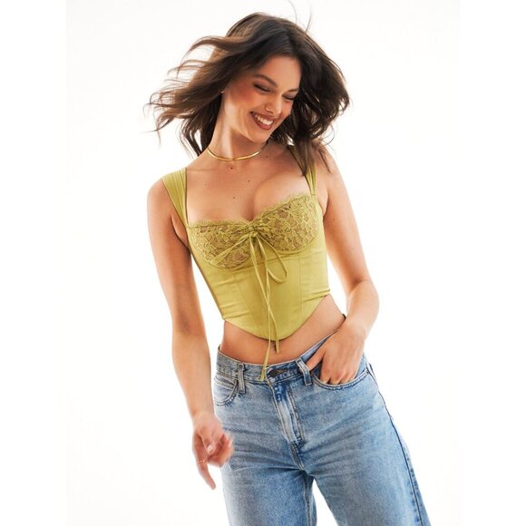 Sahara Lace Satin Corset Top - Picture 11 of 11